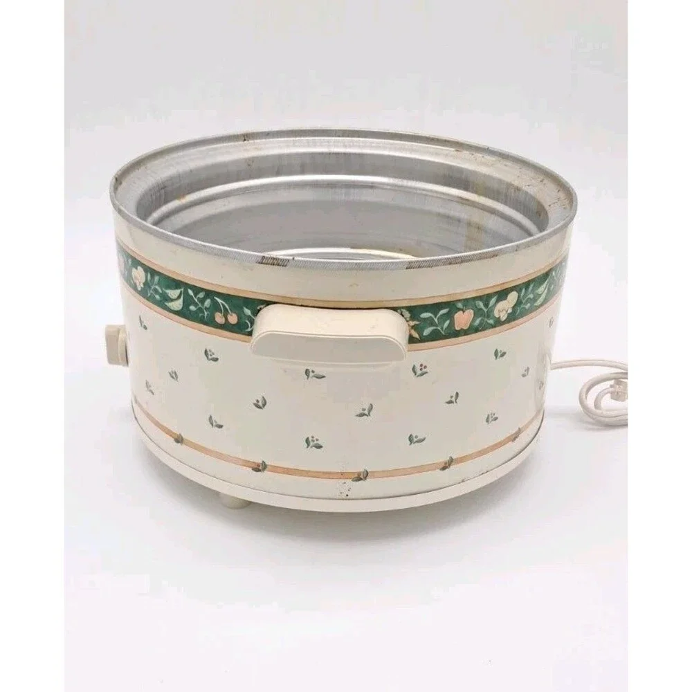 Vintage Rival Crockpot A Garden of Good Things Model 3355 Plastic Lid 5 Quart